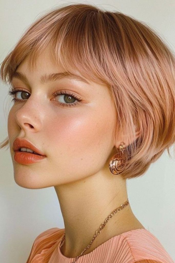 Rosebud lift inward curl bob.