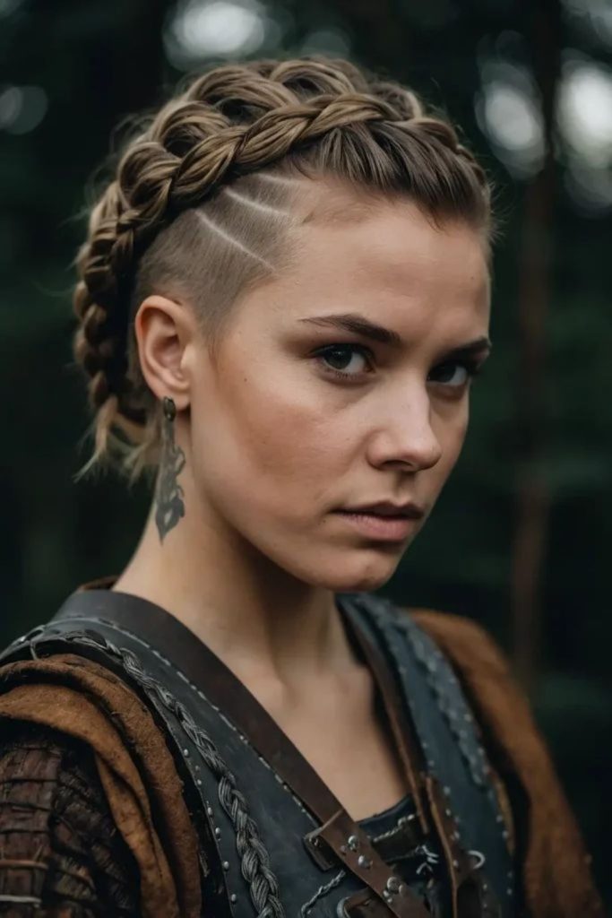 Short braid patch with bronze thread