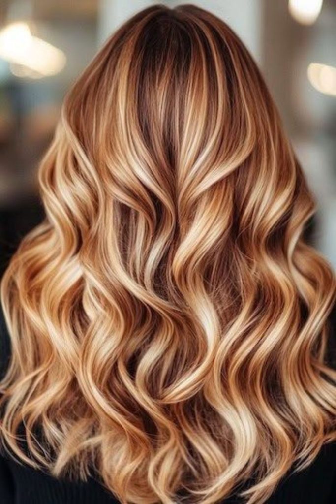 Rustic blonde streaks with caramel veins