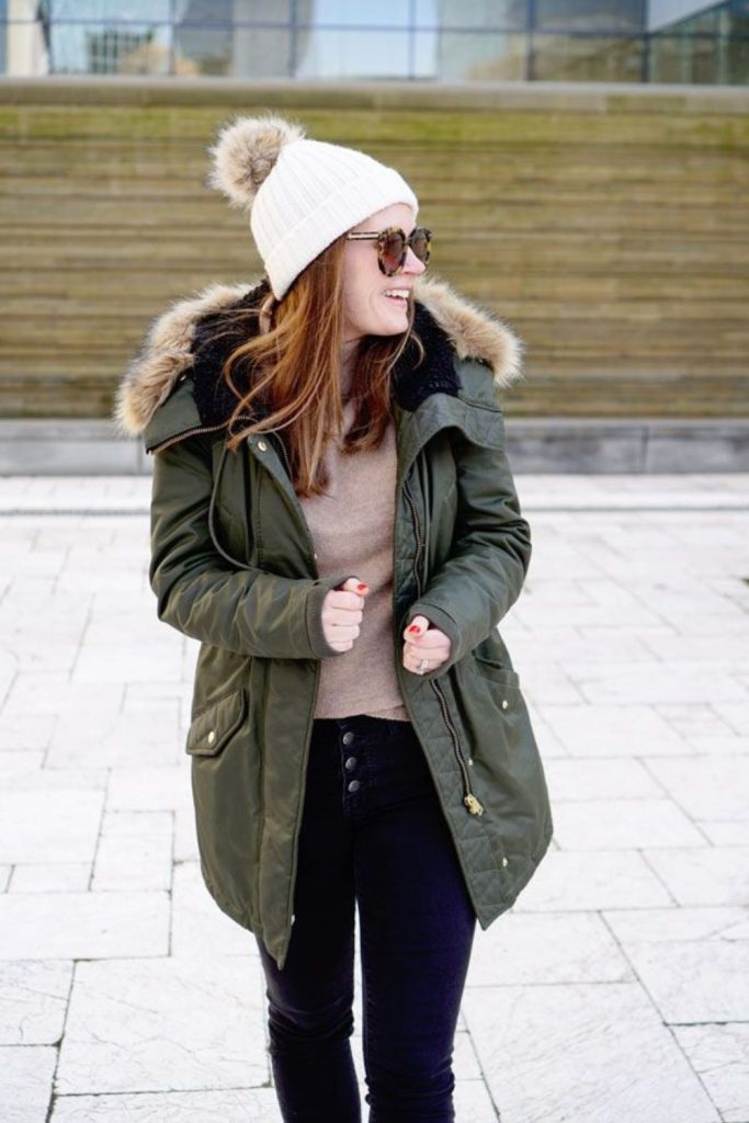 Rustic hearth earthy parka winter style.