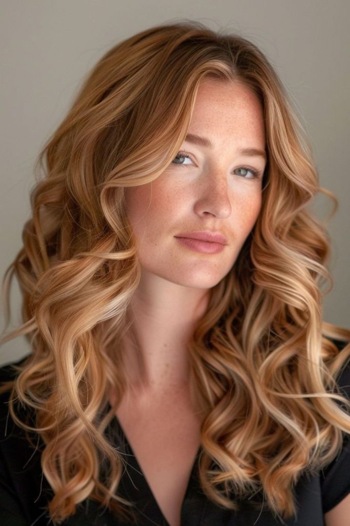 Rustic honey blonde with caramel twist