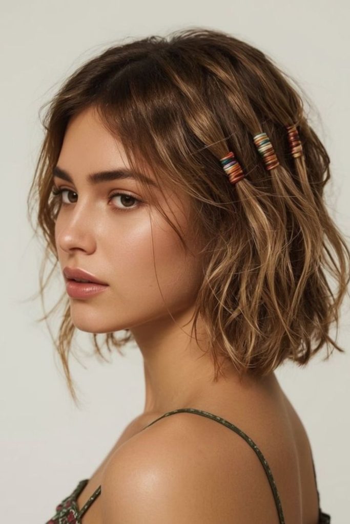 Sea-inspired short bob with beads