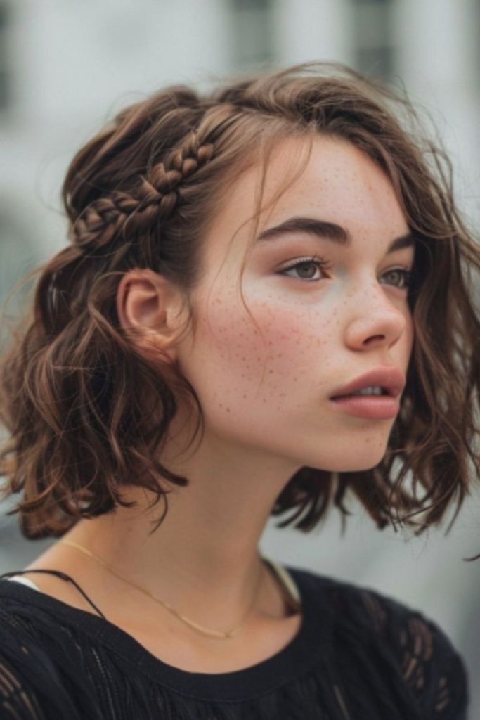 Twisted bob with bronze ridges