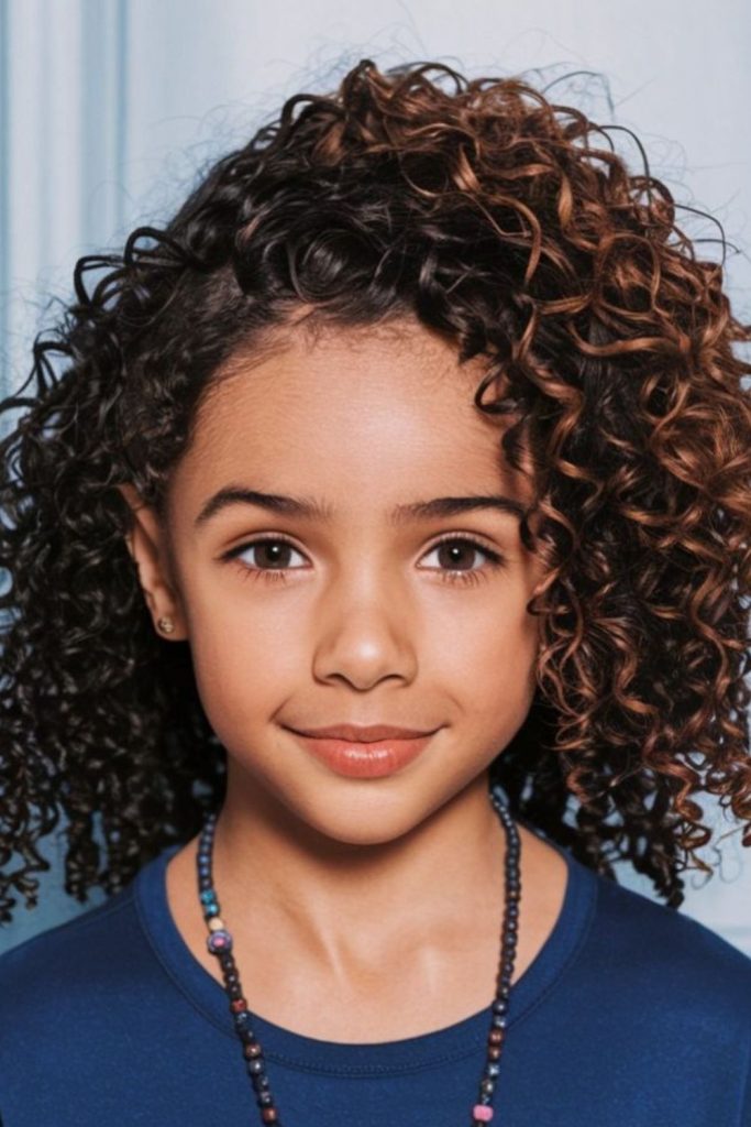 Side-swept curls with fancy clip.