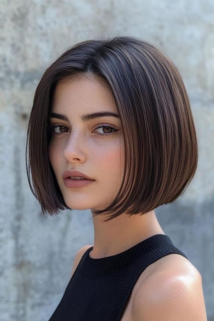 Straight jawline crop with clean finish.