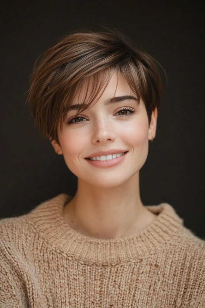 Sleek pixie edge with strong style.