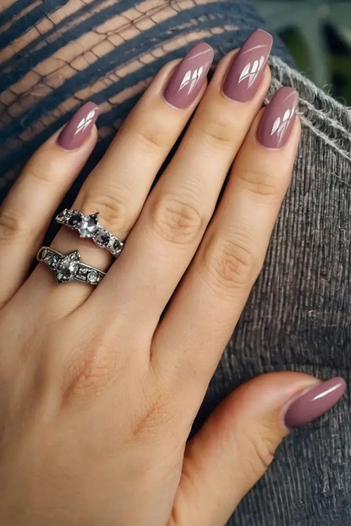 Rose mauve soft dusty nails.