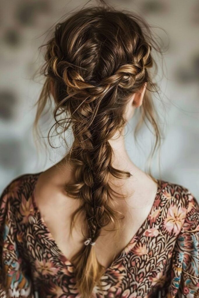 Smoky ember dark rustic french twist