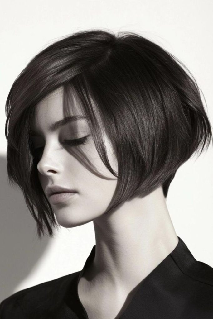 Smooth angled sweep with soft flow.