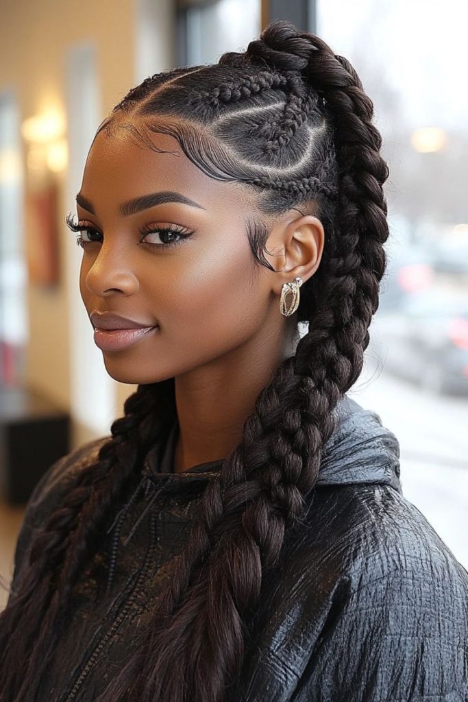 Jumbo braids protective winter vibe