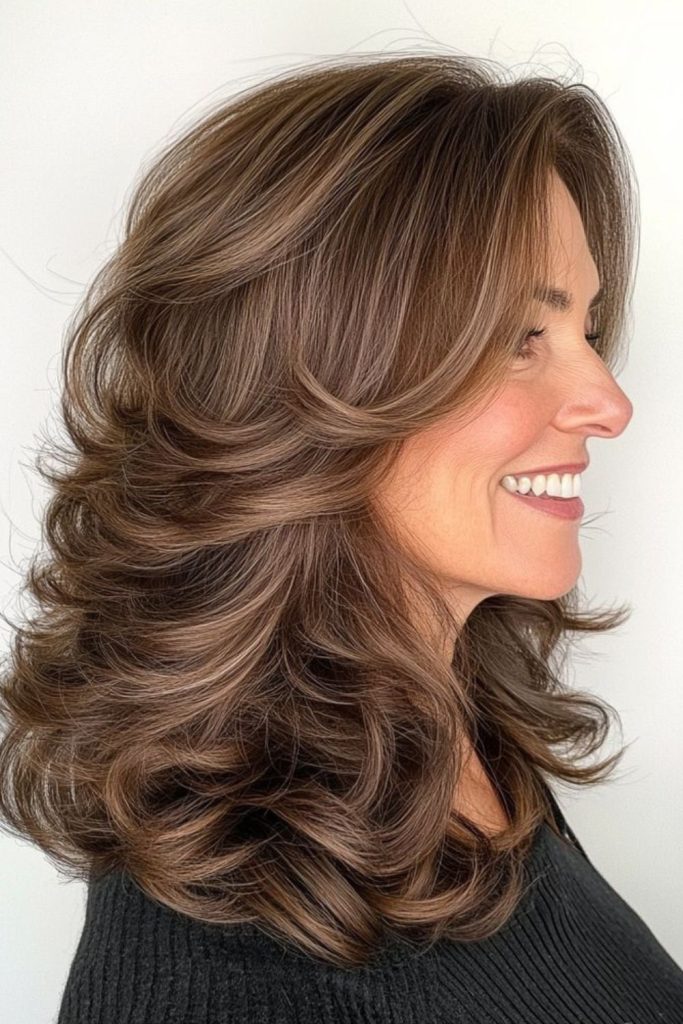 Soft wave layers relaxed wavy hairstyle