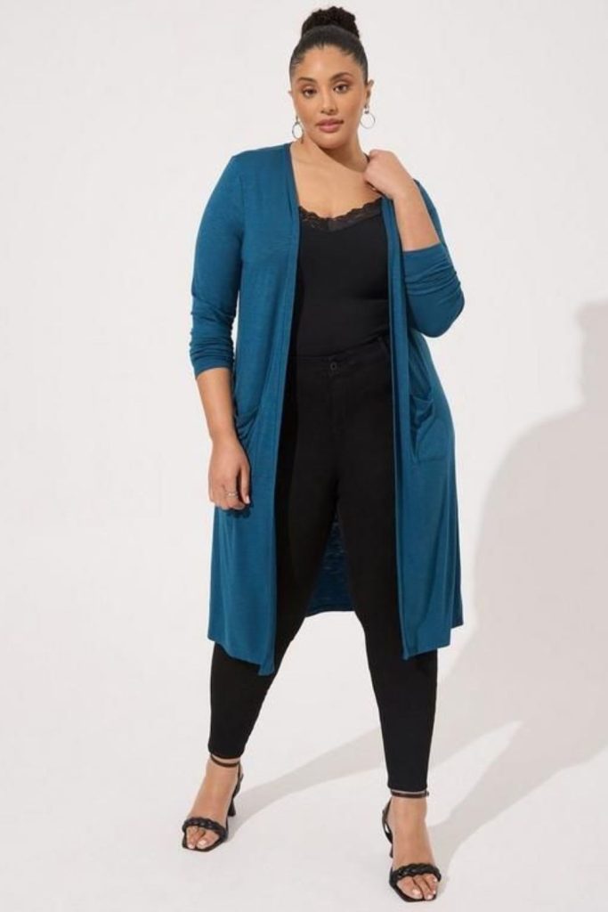 Sapphire duster coat rodeo chic.