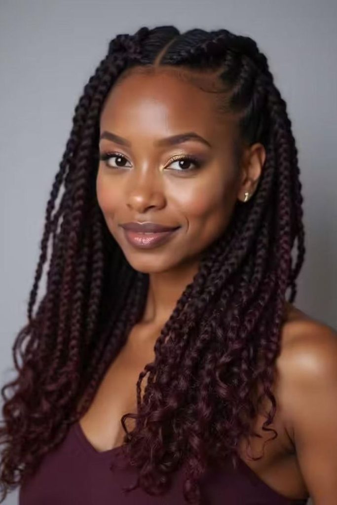 Curly end braids ballet softness