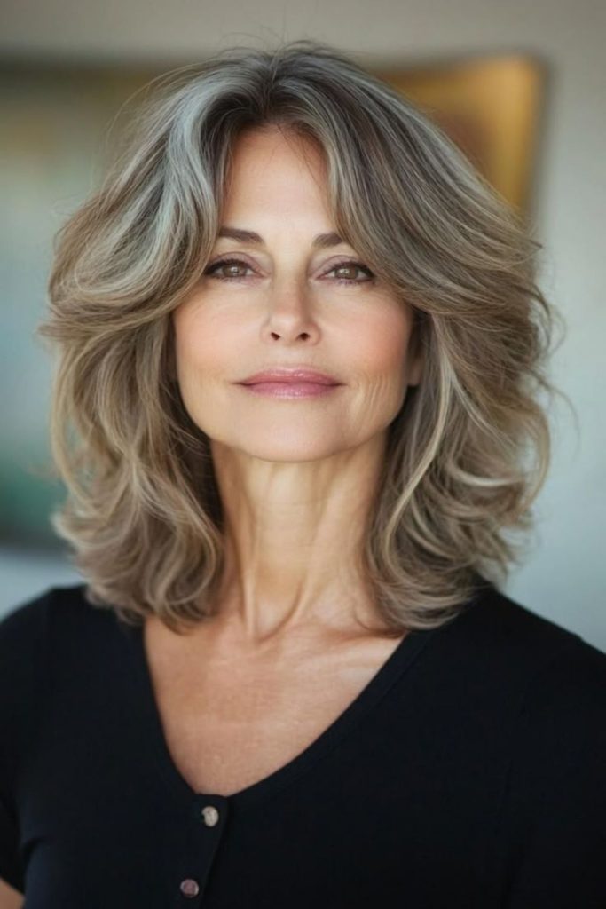 Tousled medium layers casual chic vibe
