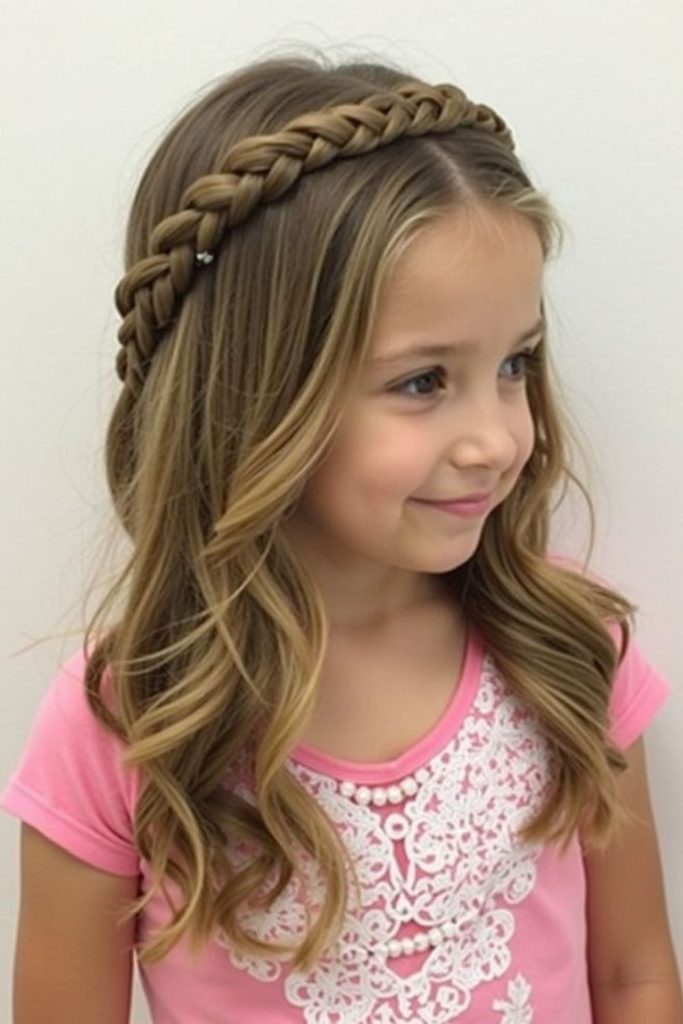 Twisty Crown Halo hairstyle for girls.