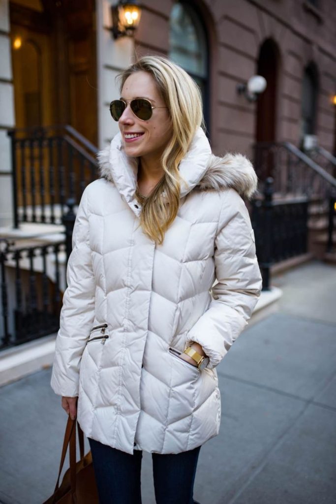 Urban ice glow metallic street outfit.