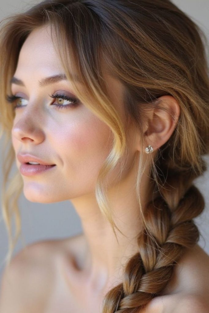 Velvet chaos textured messy french braid