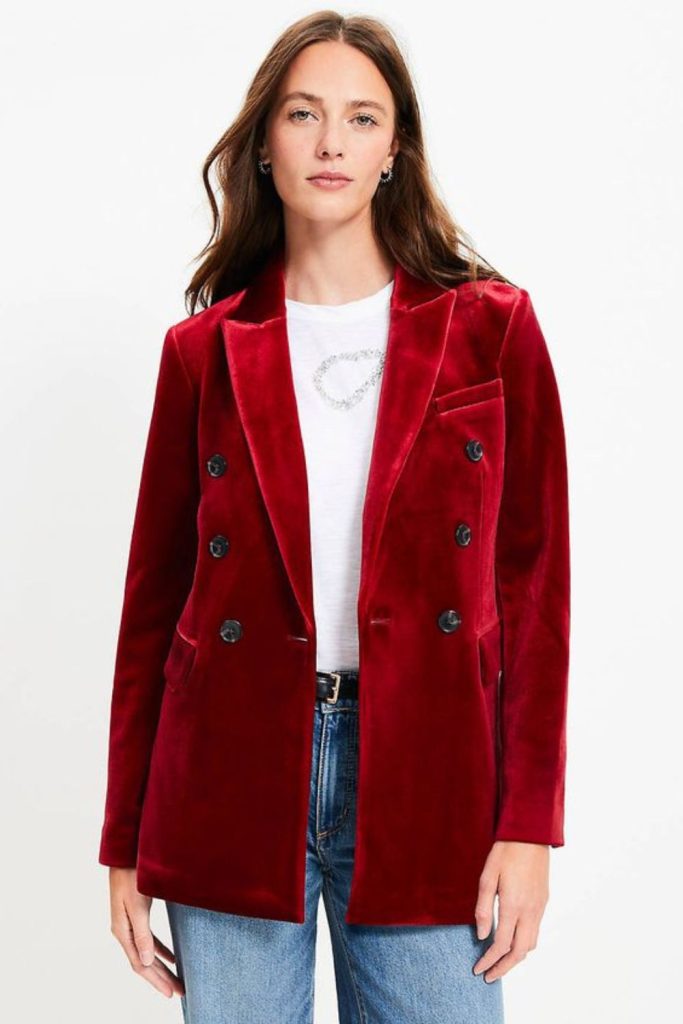 Velvet ember glow elegant winter outfit.