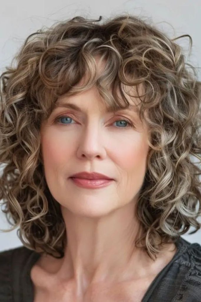 Full curly halo with layered bounce