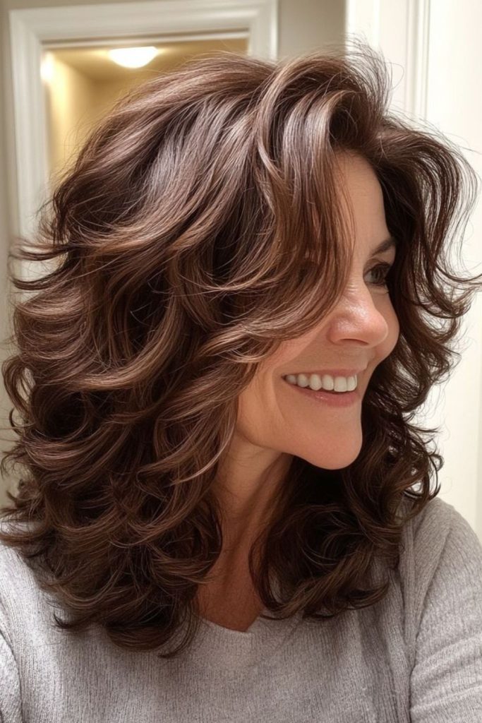 Wavy shag layers vintage inspired waves