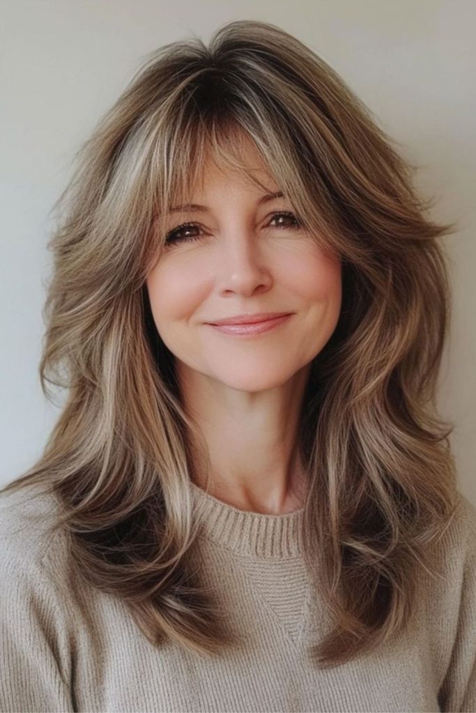 Wispy bangs with soft layered style