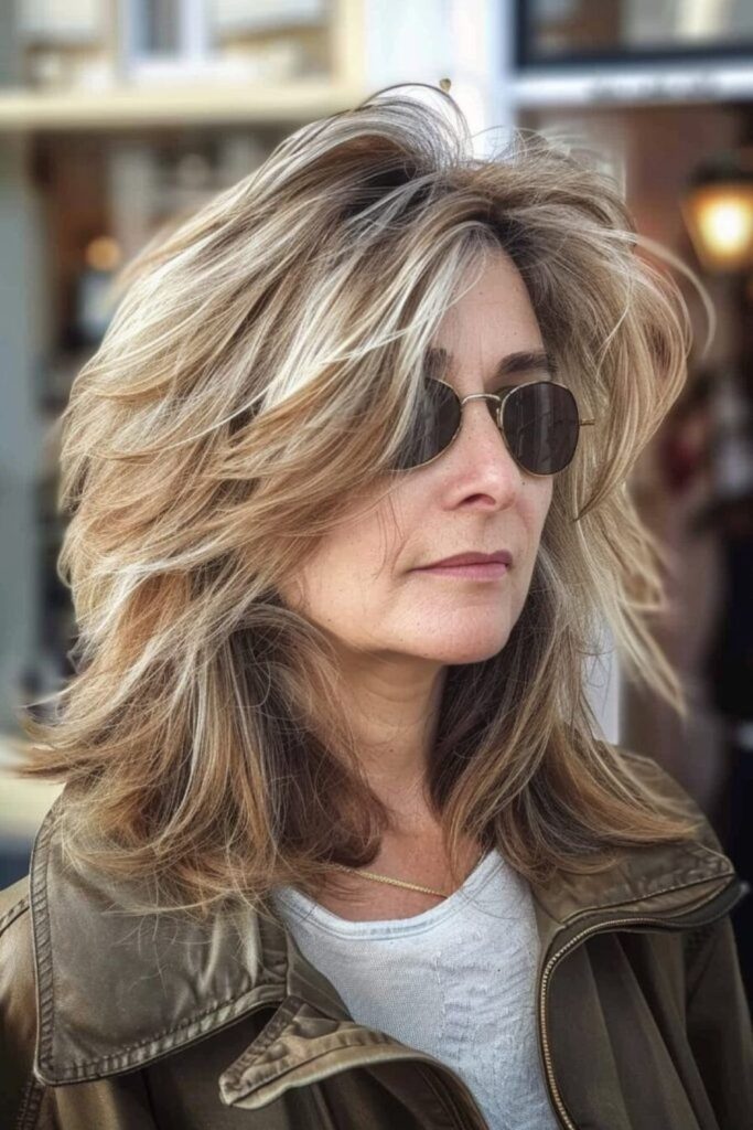 Windswept layers breezy medium length hair
