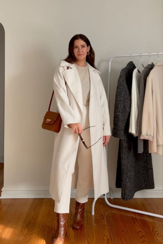 Winter sage serene soft layered outfit.