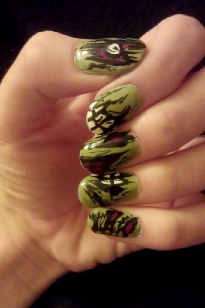 Zombie flesh rotting undead nail pattern.