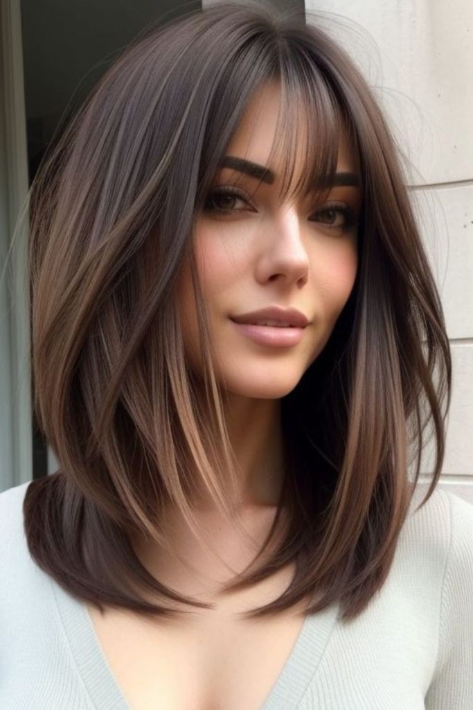 Angled bob with playful flipped edges.