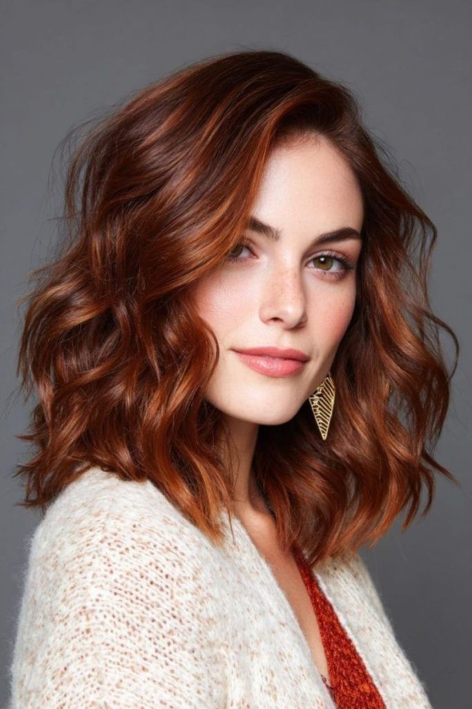 Antique copper rippling warm wave lob