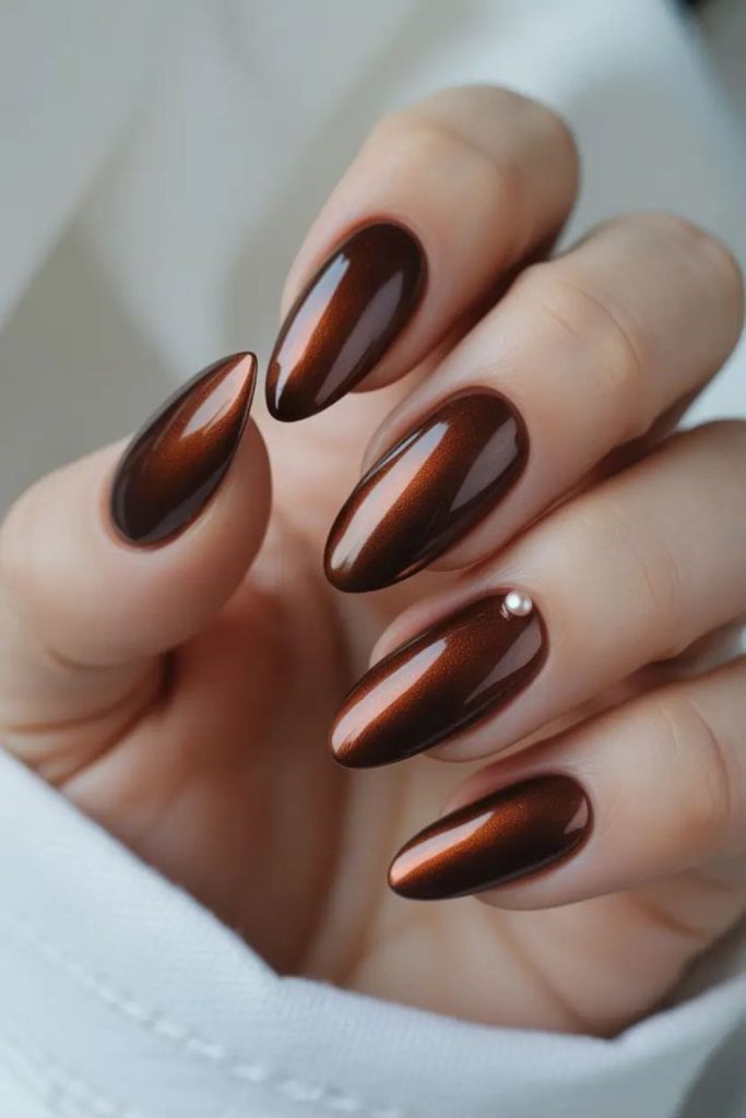 Bitter cocoa sleek dark nail polish