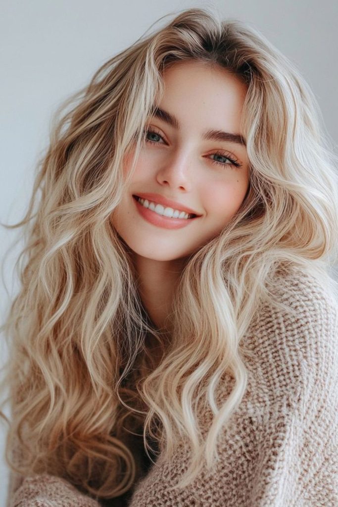 Almond hues mingled with frosty strands