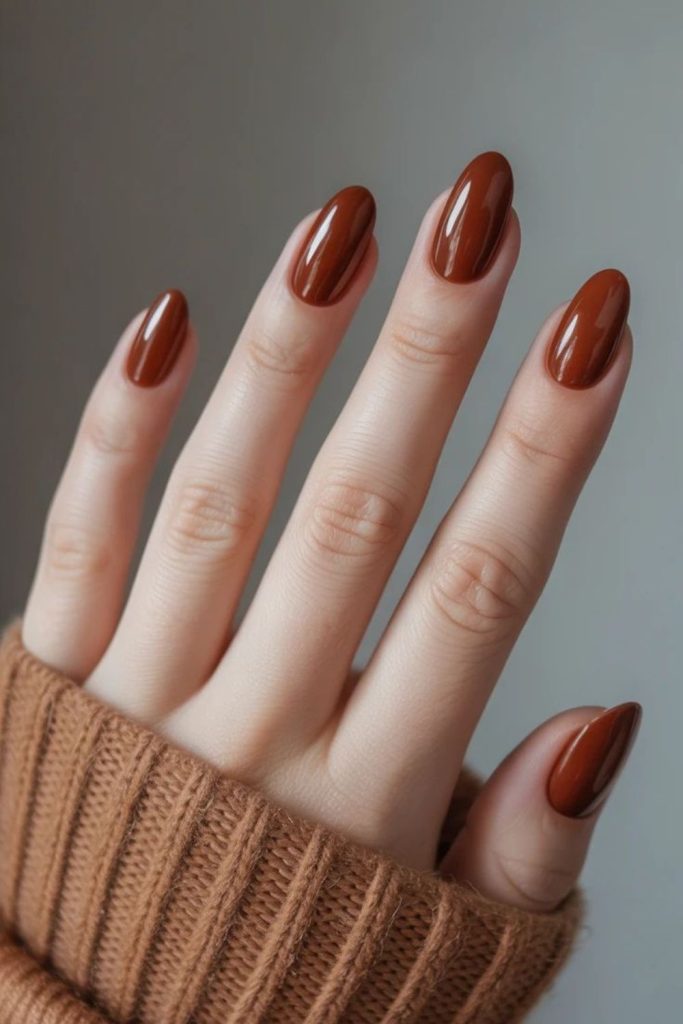 Brown chai cozy soft brown nails