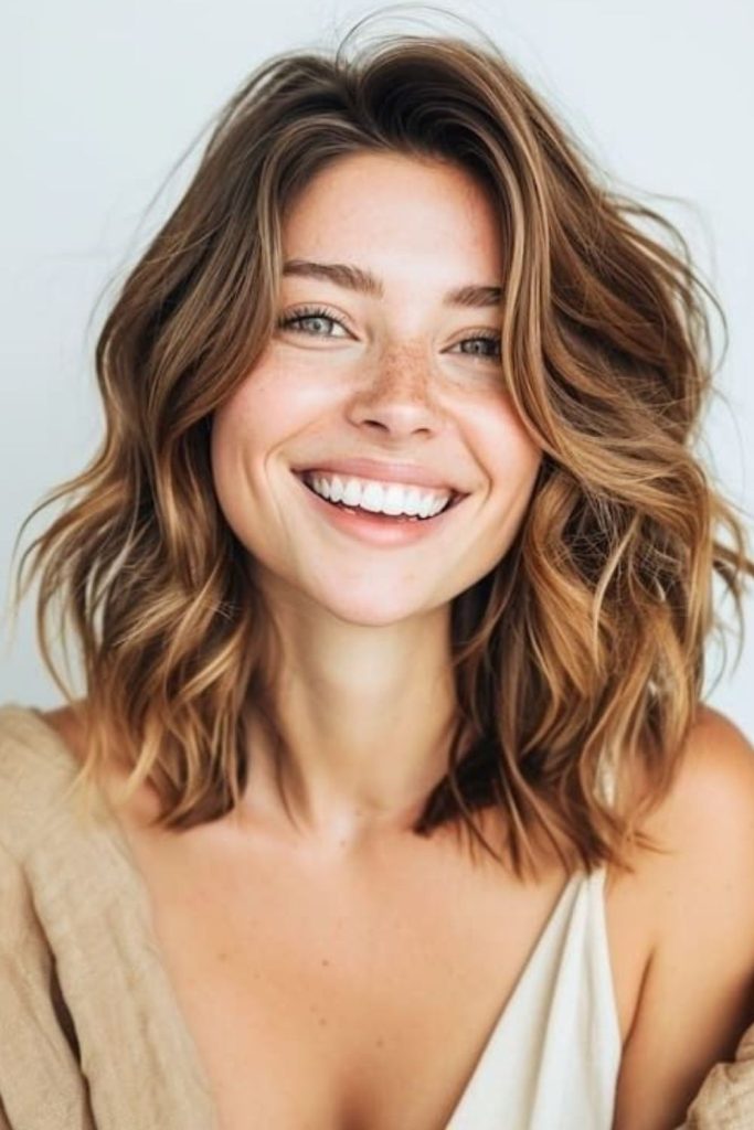 Earthy canyon wind-tousled textured lob