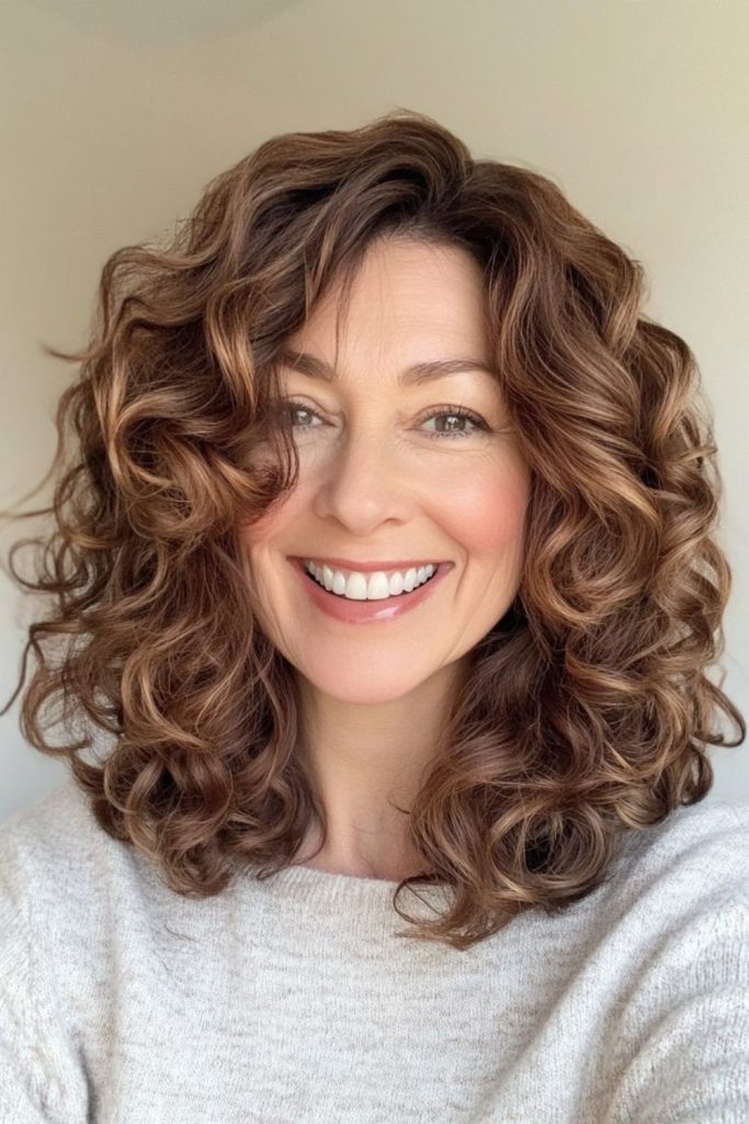 Voluminous curls with dramatic lift