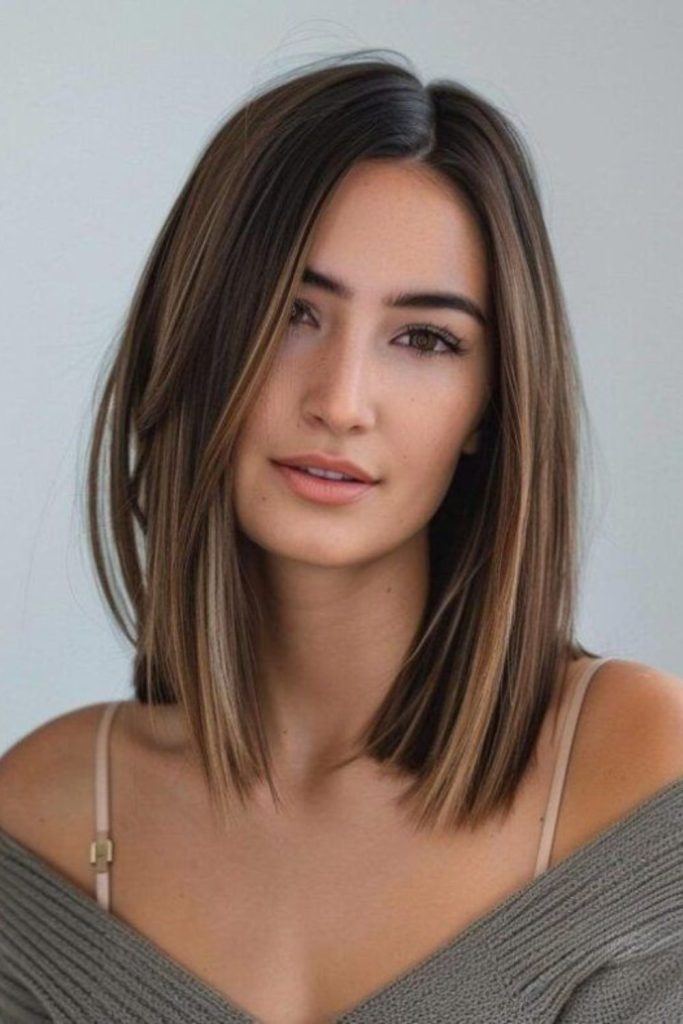 Jagged casual bob with natural swing.