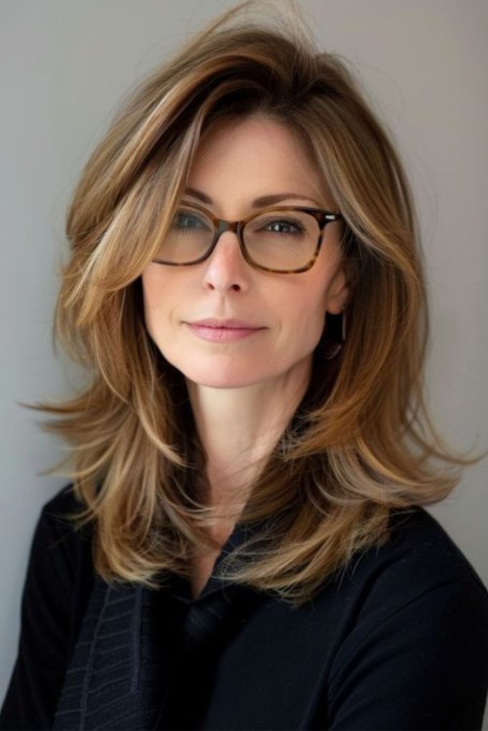 Chestnut layered glow for natural shine.