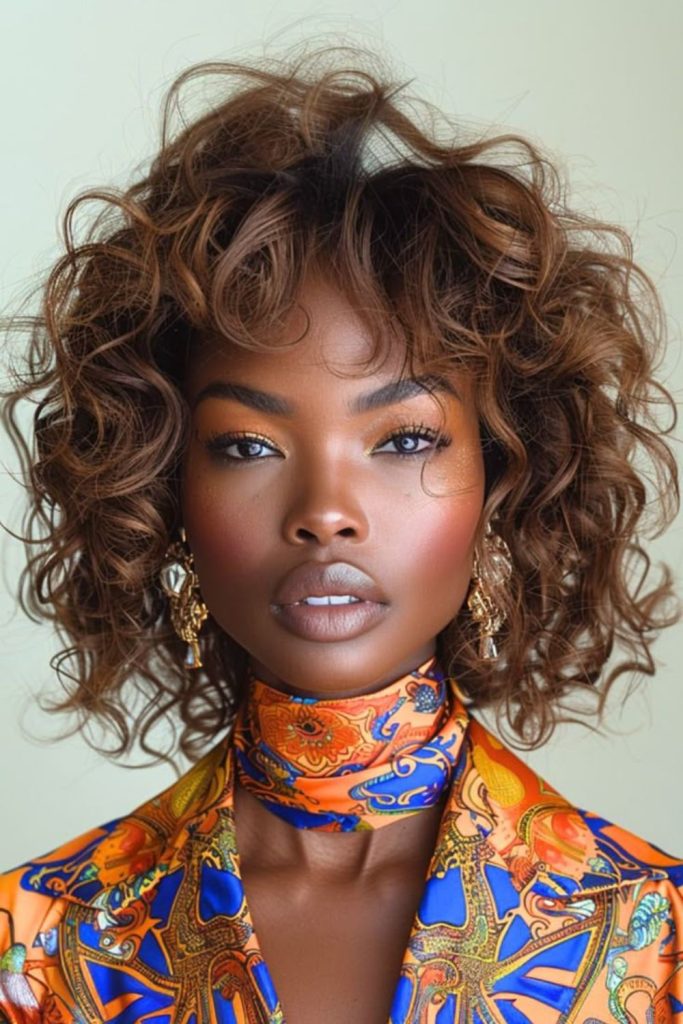 Ribbon-like chocolate curls flowing naturally