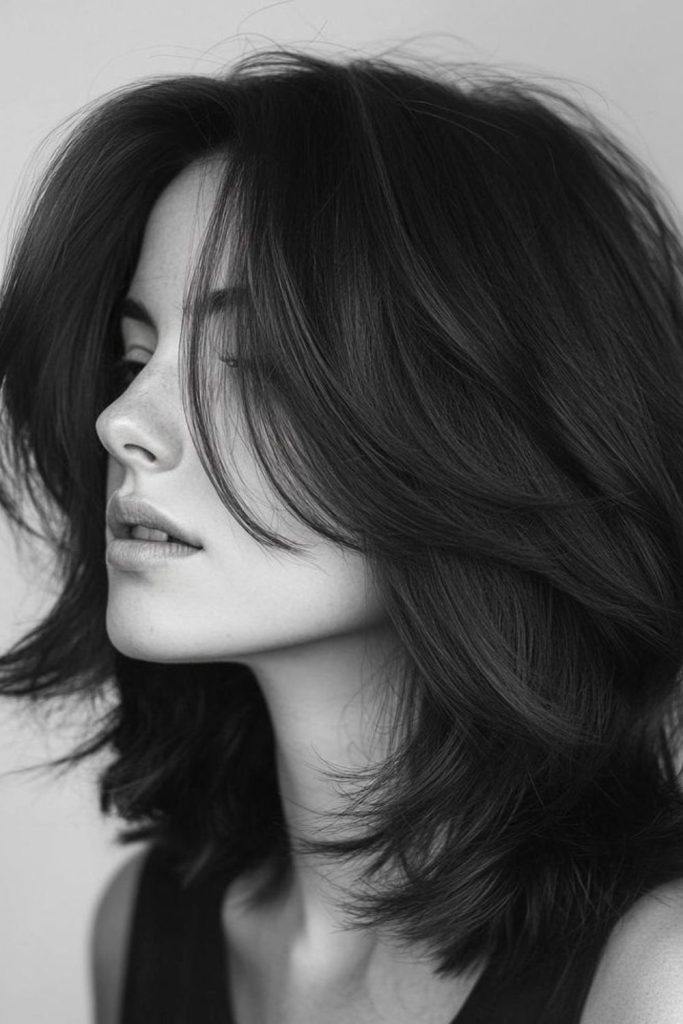 Shoulder-length cut with choppy layers