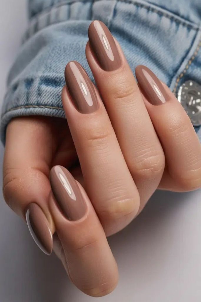 Clay roast warm autumn brown nails