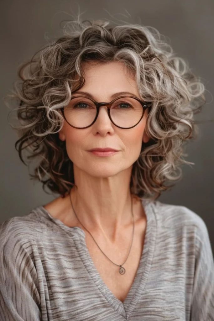 Airy halo curls for mature women.