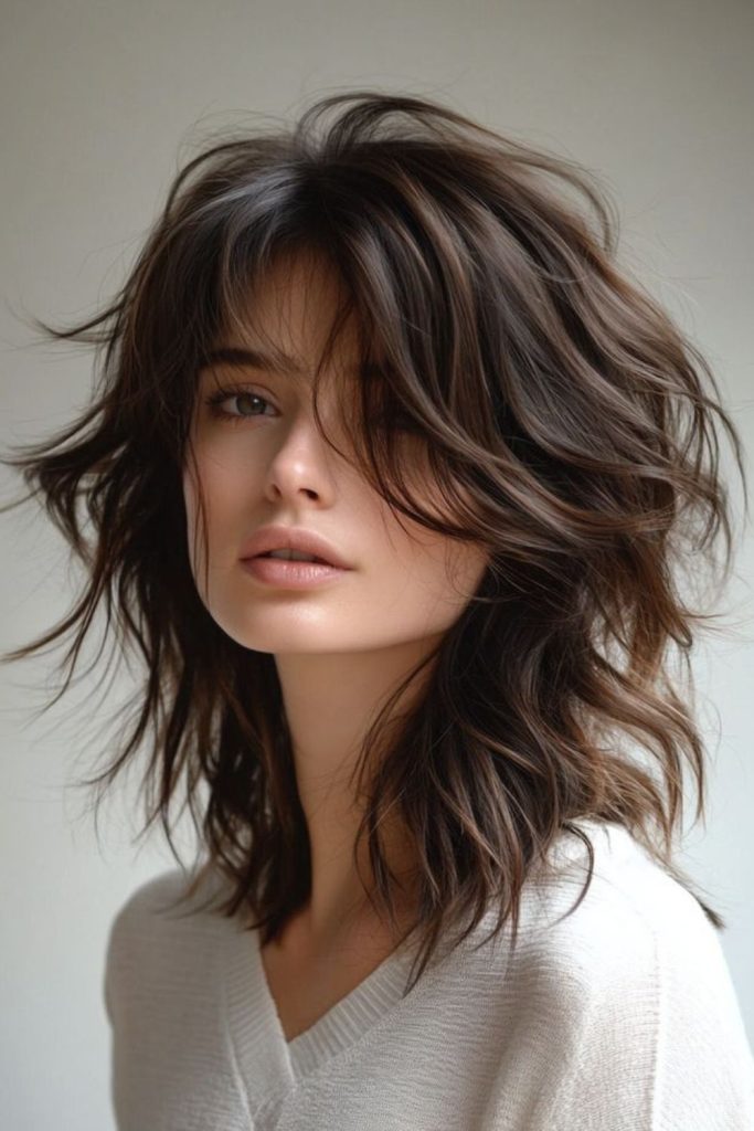 Fragmented layers create flowing casual hair.