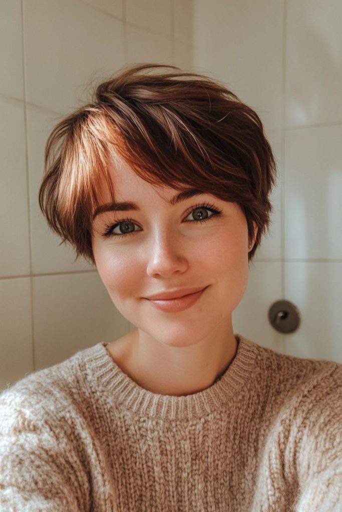 Cloudlike pixie with soft lift.