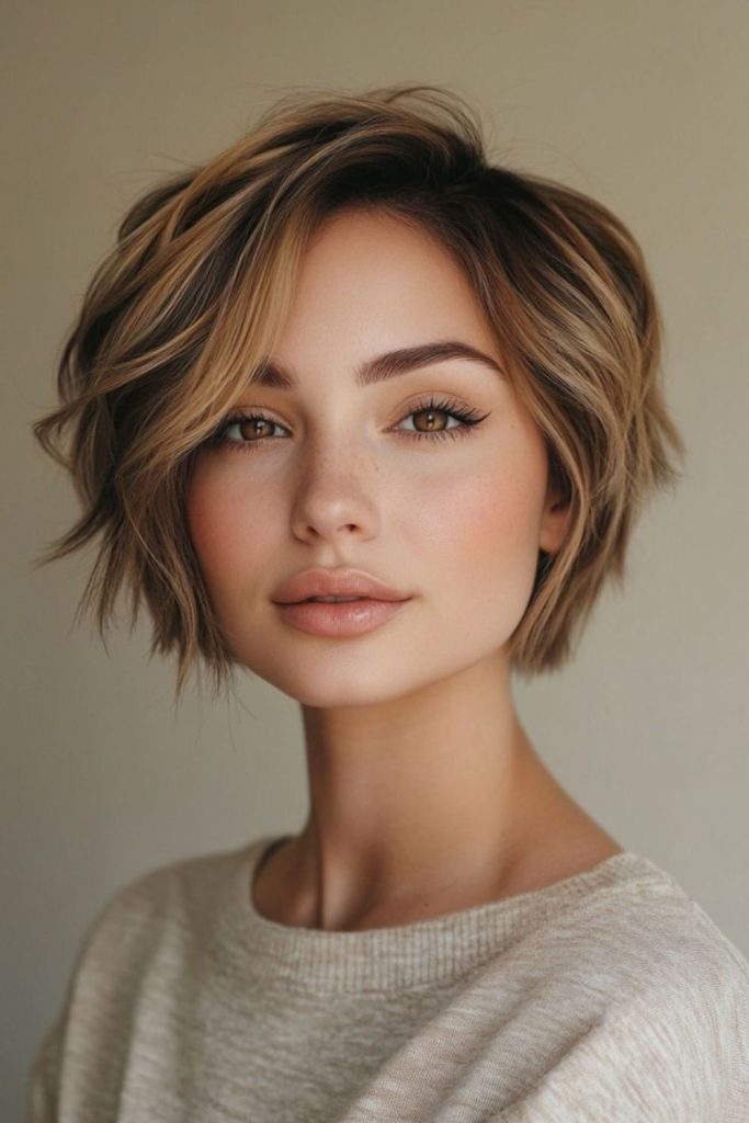 Cotton-soft pixie bob with flare.