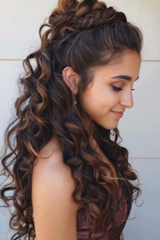 Crestbound Halo Fall lifted crown curly look