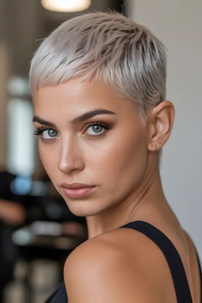 Light shimmering pixie with delicate softness.