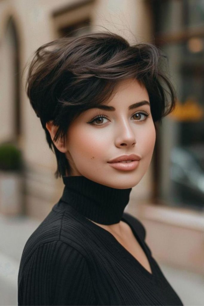 Curved undercut pixie with soft crown