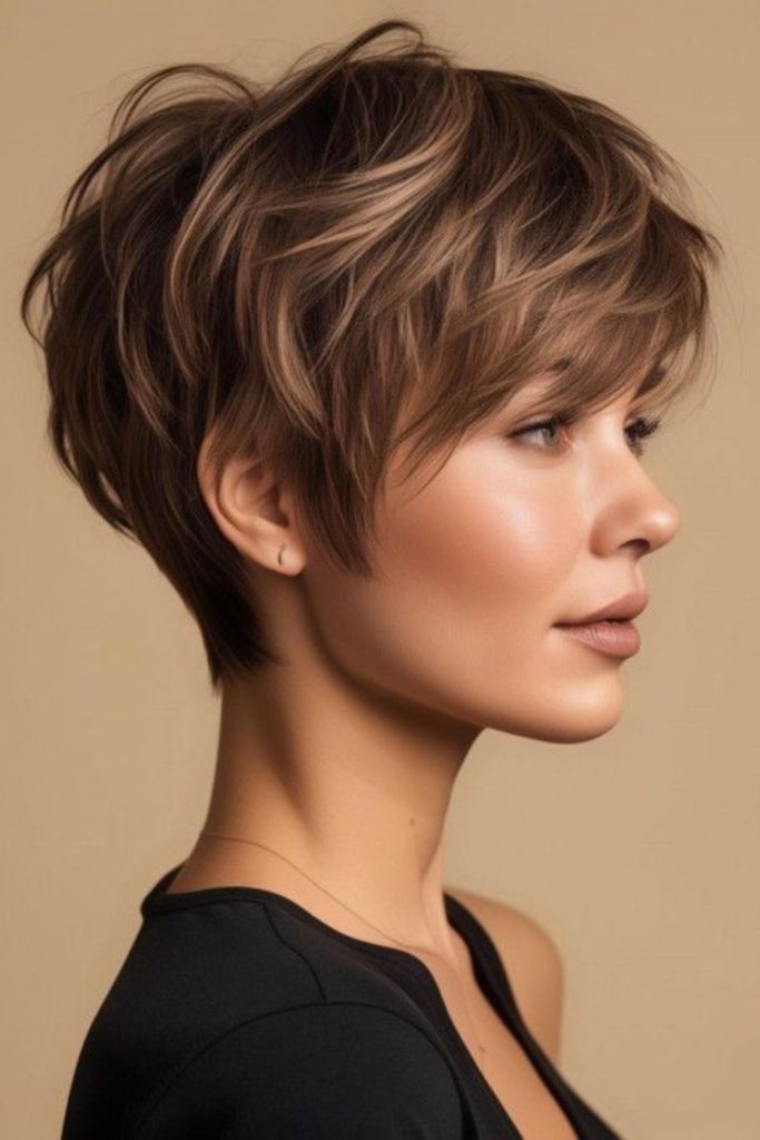 Feathered pixie with light movement.