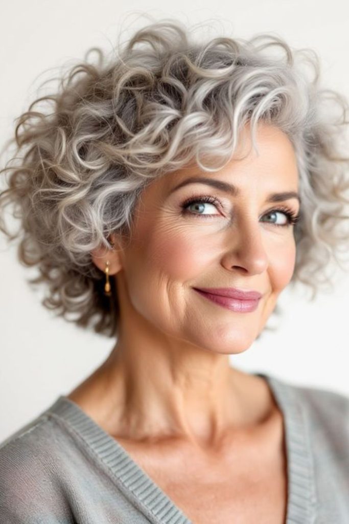 Diamond curls shining with gentle radiance.