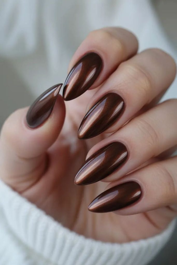 Drift cocoa halo glowing brown nails